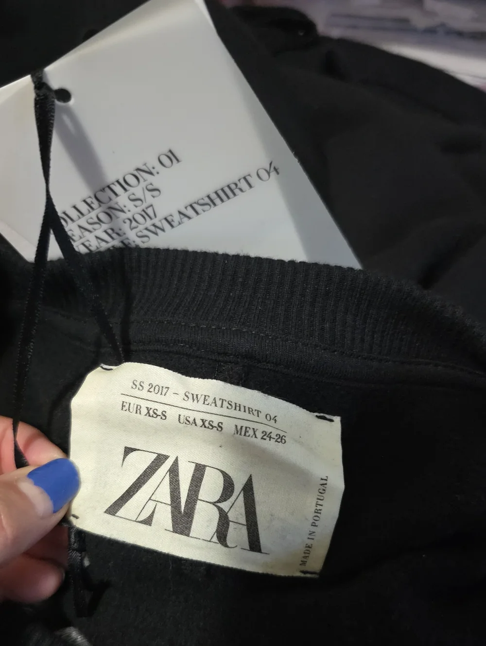Zara Oversized Embroidered Ballerina Tie Lace Up Back Sweatshirt Top XS S